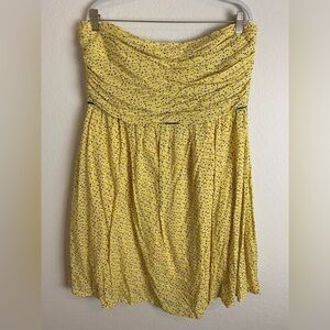 DKNY: strapless dress, knee high